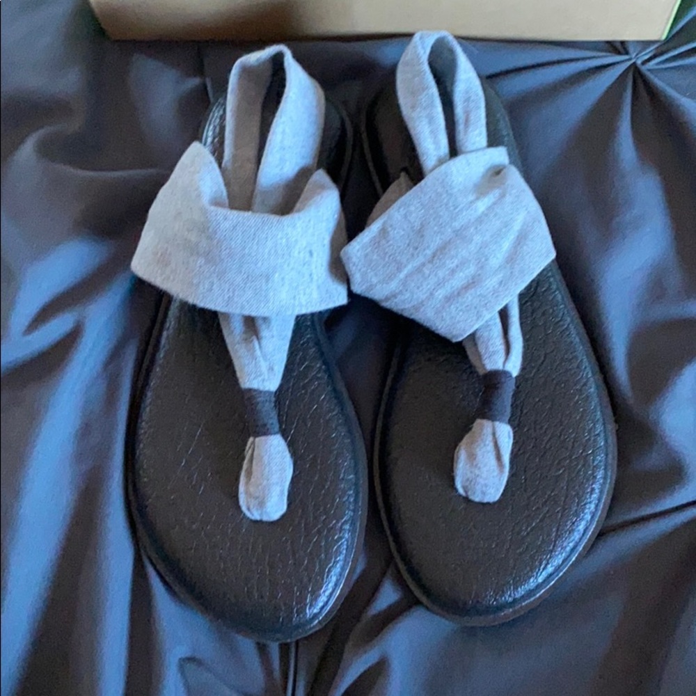 Grey yoga sling sandals